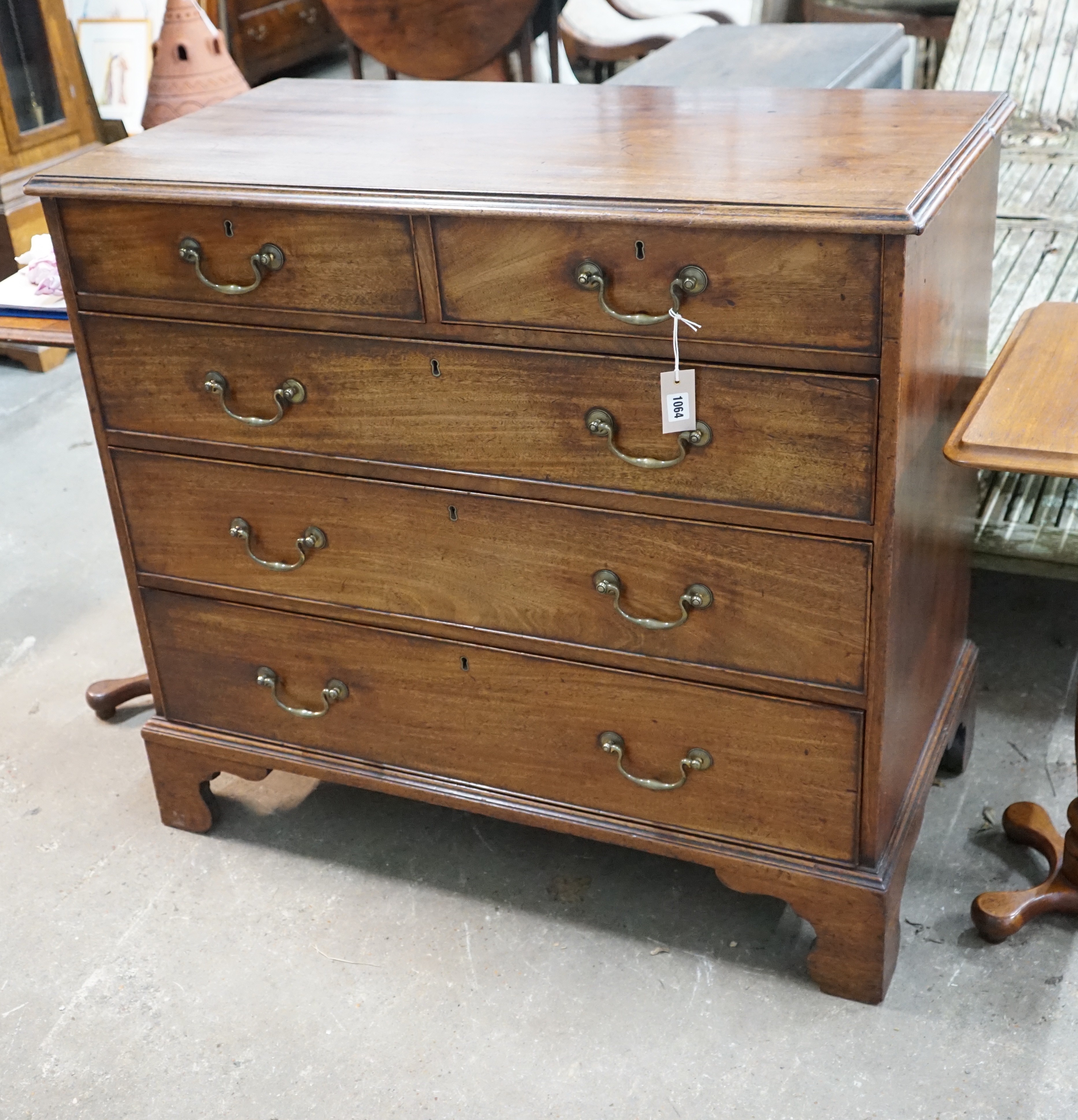 A George III mahogany chest, width 106cm, depth 55cm, height 96cm